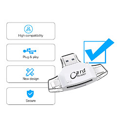 Lecteur de carte SD 4 en 1 remplacement de l'adaptateur de lecteur de carte SD / TF pour iPhone / Android / PC1458