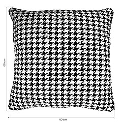 Acheter Housse de Coussin Imprimé Pied-de-Poule Ribe Kuatéh Noir et Blanc 60x60 cm