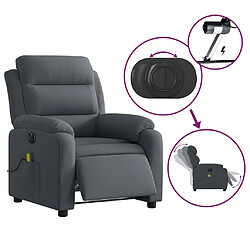 Acheter vidaXL Fauteuil inclinable de massage électrique gris foncé velours