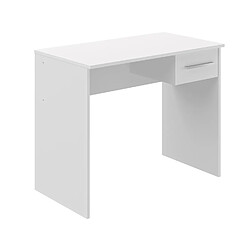 Pegane Bureau en mélamine coloris blanc - Longueur 90 x profondeur 50 x Hauteur 75 cm pas cher