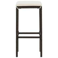 Acheter vidaXL Tabourets de bar avec coussins lot de 6 marron résine tressée