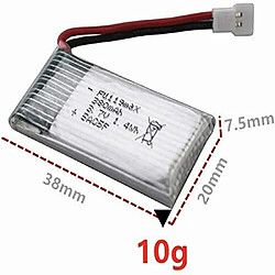 Lot de 5 Batteries Lipo Rechargeables 3.7V 380mAh | Compatible avec Hubsan X4 H107c H107d H107L | Longue durée de vie et haute performance pas cher