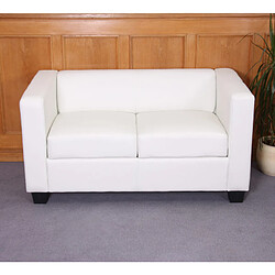 Mendler Canapé / sofa Lille, 2 places ~ simili-cuir, blanc