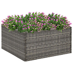 Maison Chic Jardinière,Bac à fleurs - pot de fleur Gris 80x80x40 cm Résine tressée -GKD10991