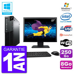 PC Lenovo M82 SFF Ecran 27" G640 RAM 8Go Disque 250Go Graveur DVD Wifi W7 · Occasion 