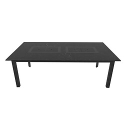 Avis Play4Fun Table de jardin 8-10 personnes 220 X 120 X 75 cm - Noir effet marbré