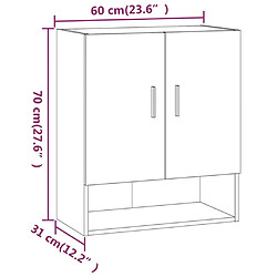 vidaXL Armoire murale Chêne sonoma 60x31x70 cm Bois d'ingénierie pas cher