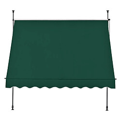 Acheter Store Banne Manuel Rétractable pour Terrasse Marquise Soleil de Balcon Auvent Téléscopique Hauteur et Inclinaison Réglable Sans Perçage Acier Polyester 150 x 120 x 200-300 cm Vert Foncé [pro.tec]