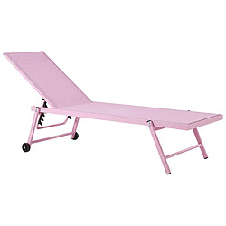 Beliani Chaise longue Métal Rose PORTOFINO