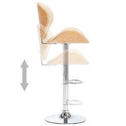 Avis vidaXL Tabouret de bar Crème Similicuir