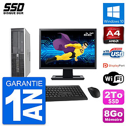 PC HP 6305 Pro SFF Ecran 22" AMD A4-5300B RAM 8Go SSD 2To Windows 10 Wifi · Occasion 