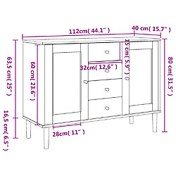 vidaXL Buffet SENJA aspect rotin marron 112x40x80cm bois massif de pin pas cher