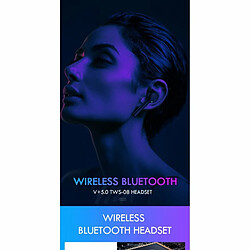 Acheter Tws Tw08 Bluetooth 5.0 Écouteur Casque Sans Fil Clear Bass Mic Eaburds Pour Téléphone - Blanc