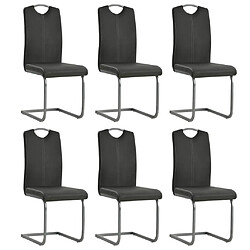 Decoshop26 Lot de 6 chaises de salle à manger cuisine cantilever style moderne en synthétique gris CDS022280 