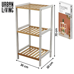 Urban Living Etagère 3 niveaux en bois - Marron et banc