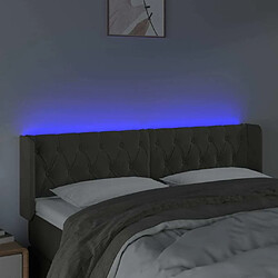 Avis Maison Chic Tête de lit scandinave à LED,meuble de chambre Gris foncé 147x16x78/88 cm Velours -MN34893