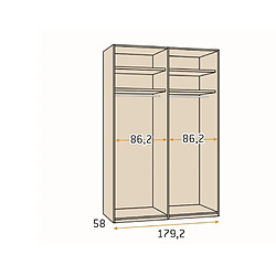 Avis Inside 75 Armoire bibliothèque 302,2 x 240 cm Polar Cobalto Laquée Blanco Laquée 6 portes poignée Solapa Inox