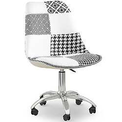 ICONIK INTERIOR Chaise de Bureau Pivotante - Tissu Patchwork - Sam Multicolore