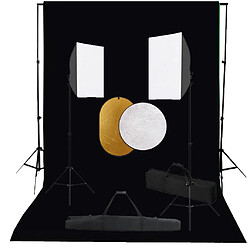 vidaXL Kit de studio photo boîtes à lumière toile de fond réflecteur 