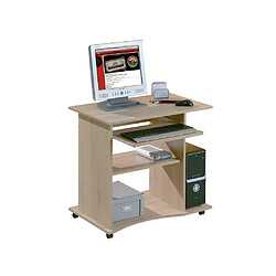 Vente-Unique Bureau Informatique à Roulettes "Tao" 80cm Chêne 