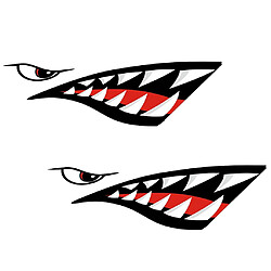 Set de 2pcs Autocollants de Décalcomanie Motif Bouche de Requin Pour Kayak, Canoë, Bateau de Pêche