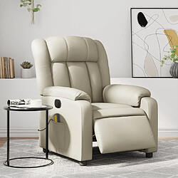 Maison Chic Fauteuil Relax pour salon, Fauteuil de massage inclinable électrique crème similicuir -GKD58444