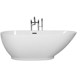 Beliani Baignoire îlot blanche 173 x 82 cm GUIANA