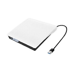 Lecteur DVD Externe Mince RW USB 3.0 CD Graveur Lecteur Graveur Ordinateur Portable Blanc