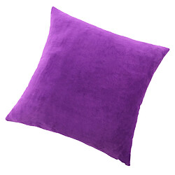 Solide 45x45cm Oreiller En Velours Doux Couvercle Du Boîtier Canapé Voiture Décoration Coussin Pourpre couleur unie