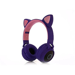 Justgreenbox Casque d'écoute Bluetooth 5.0 pour chat mignon, Sky Bleu pas cher