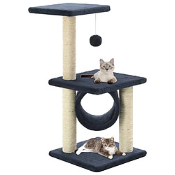 vidaXL Arbre à chat avec griffoirs en sisal 65 cm Bleu foncé