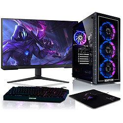 BEASTCOM Q5 | Pro Gaming | AMD Ryzen 7 5700X 8X 4,60GHz 16 Threads | NVIDIA RTX 4060 Ti 8GB | 32GB RAM | 1TB NVMe SSD | Écran LED 27" + kit clavier | WiFi 5 | Win 11