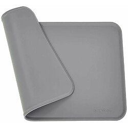 Basics Tapis de gamelle en silicone étanche pour animaux de compagnie - 47 x 29 cm, Gris