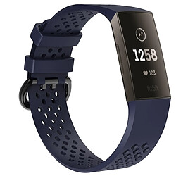 Wewoo Bracelet pour montre connectée Dragonne sport réglable avec trou carré FITBIT Charge 3 bleu aqua 