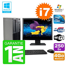 PC Lenovo M91p SFF Intel I7-2600 4Go Disque 250Go Graveur Wifi W7 Ecran 17" · Occasion 