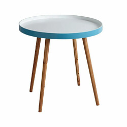 Aubry Gaspard Table d'appoint en bois et MDF laqué bleu.
