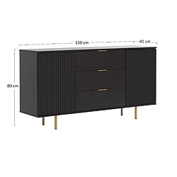 Bestmobilier Monica - buffet - noir - 150 cm pas cher