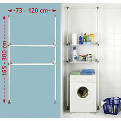 WENKO Etagère pour machine à laver et toilette - H. 165/300 cm - Gris pas cher