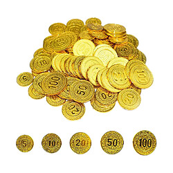 fausse monnaie factice jeu décorations de fêtes 100 Pcs Pirate Pièces d'or Pièces en Plastique Trésor Jeux Gold Coins Parti Pirate