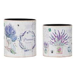 Corbeille à papier DKD Home Decor Bois Toile (2 pcs)