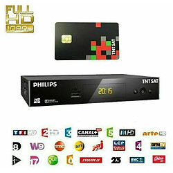 Récepteur TV HD Satellite PHILIPS DSR 3231 TNTSAT - carte TNTSAT incluse, chaînes gratuites de la TNT HD par satellite