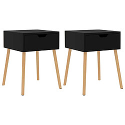 vidaXL Tables de chevet 2 pcs Noir brillant 40x40x56cm Bois ingénierie