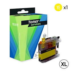 TONER SERVICES Compatible Brother LC125XL Cartouche Jaune LC125XLY (Réveil) 