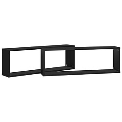 Acheter vidaXL Étagères cube murales 2pcs Noir 80x15x26,5cm bois d'ingénierie