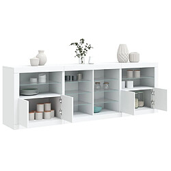 Maison Chic Commode Buffet - Meuble de rangement avec lumières LED blanc 202x37x67 cm -GKD39041