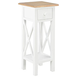 Maison Chic Table d'appoint | Table Basse Blanc 27 x 27 x 65,5 cm Bois -GKD14316