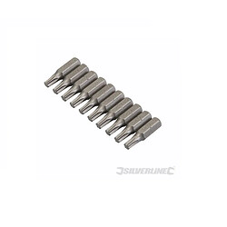 Silverline 10 embouts de visage Torx chrome-vanadium T10 581689