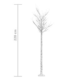 vidaXL Sapin de Noël 200 LED blanc froid Saule 2,2 m Int/Ext pas cher