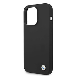 BMW Coque pour en silicone pour iPhone 14 Pro - Metal Logo noir pas cher