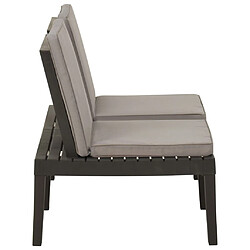 Avis vidaXL Banc de salon de jardin avec coussin Plastique Gris